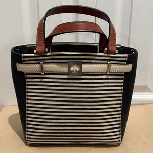 kate spade Black, Cream & Brown Striped Top-Handle Satchel